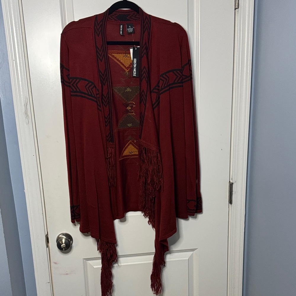 Chic Bohemian Red Cardigan